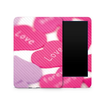 Carbon Fiber Skin Compatible with Amazon Kindle 6-inch 11th Gen (2022) - Love and Stuff - Premium 3M Vinyl Protective Wrap Decal Cover - Easy to Apply | Crafted in The USA by MightySkins