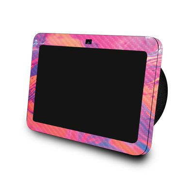 Carbon Fiber Skin Compatible with Amazon Echo Show 8 (3rd Gen, 2023) - Sunset Flow - Premium 3M Vinyl Protective Wrap Decal Cover - Easy to Apply | Crafted in The USA by MightySkins