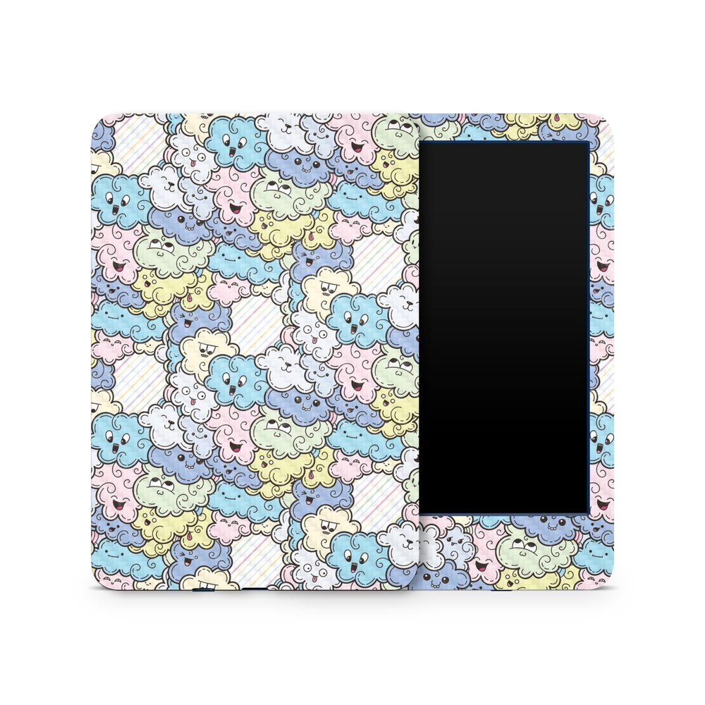 Carbon Fiber Skin Compatible with Amazon Kindle 6-inch 11th Gen (2022) - Cloud Pals - Premium 3M Vinyl Protective Wrap Decal Cover - Easy to Apply | Crafted in The USA by MightySkins