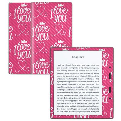 Carbon Fiber Skin Compatible with Amazon Kindle Oasis 7" (9th Gen) - Much Love - Premium 3M Vinyl Protective Wrap Decal Cover - Easy to Apply | Crafted in The USA by MightySkins