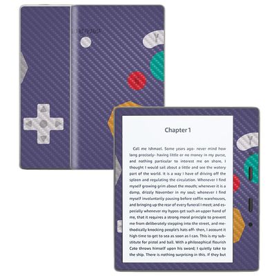 Carbon Fiber Skin Compatible with Amazon Kindle Oasis 7" (9th Gen) - Retro Gamer 4 - Premium 3M Vinyl Protective Wrap Decal Cover - Easy to Apply | Crafted in The USA by MightySkins