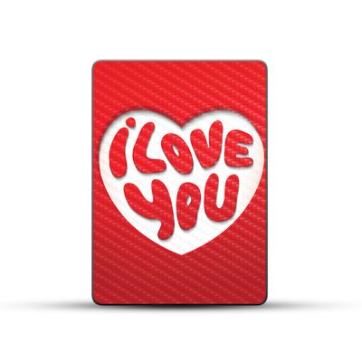 Carbon Fiber Skin Compatible with Amazon Kindle Paperwhite 5 6.8-inch 11th Gen (2021) - I Love You - Premium 3M Vinyl Protective Wrap Decal Cover - Easy to Apply | Crafted in The USA by MightySkins