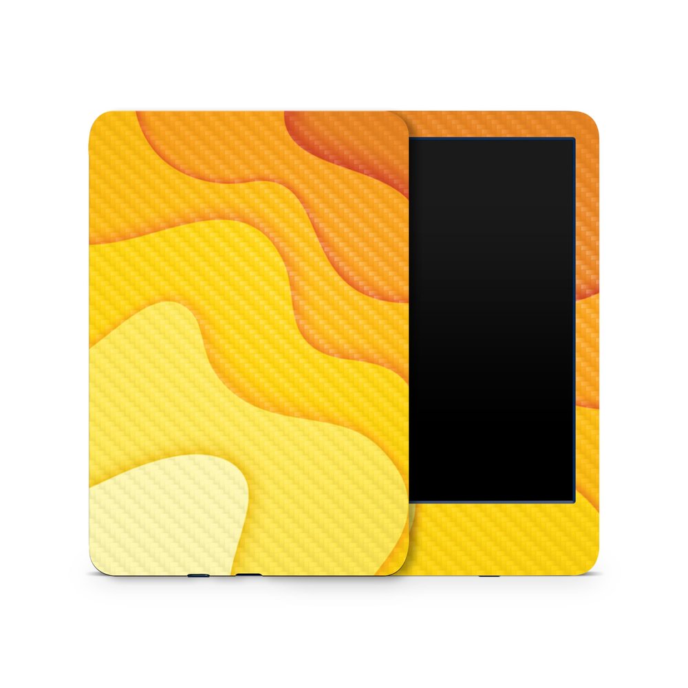 Carbon Fiber Skin Compatible with Amazon Kindle 6-inch 11th Gen (2022) - Papercraft Yellow - Premium 3M Vinyl Protective Wrap Decal Cover - Easy to Apply | Crafted in The USA by MightySkins