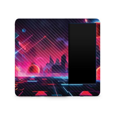 Carbon Fiber Skin Compatible with Amazon Kindle 6-inch 11th Gen (2022) - Synthwave Planets - Premium 3M Vinyl Protective Wrap Decal Cover - Easy to Apply | Crafted in The USA by MightySkins