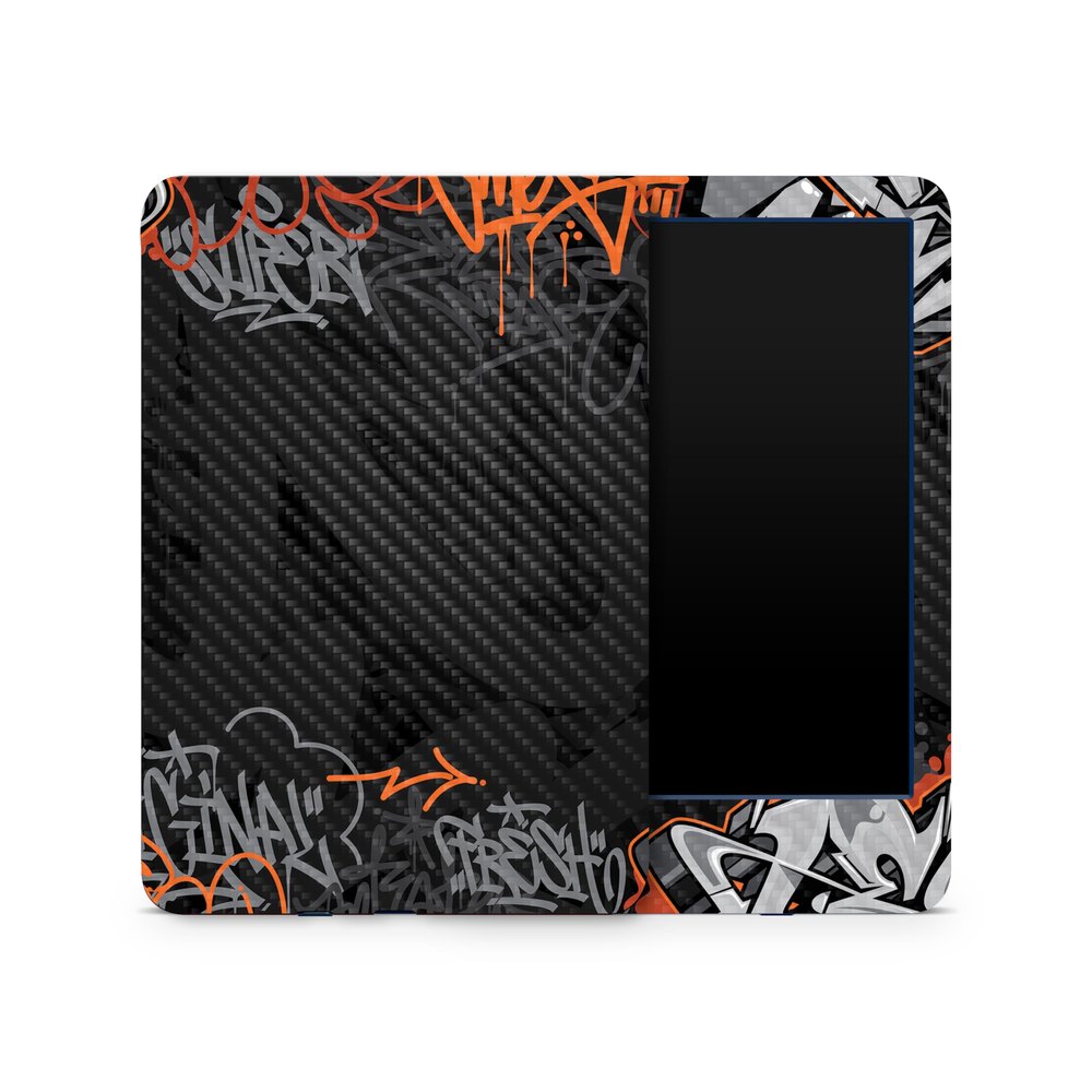 Carbon Fiber Skin Compatible with Amazon Kindle 6-inch 11th Gen (2022) - Orange Tag - Premium 3M Vinyl Protective Wrap Decal Cover - Easy to Apply | Crafted in The USA by MightySkins