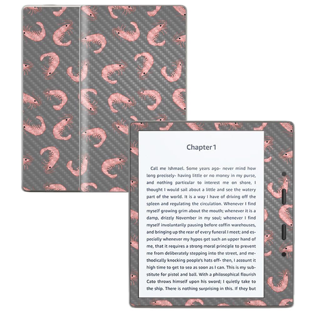 Carbon Fiber Skin Compatible with Amazon Kindle Oasis 7" (9th Gen) - Bottomless Shrimp - Premium 3M Vinyl Protective Wrap Decal Cover - Easy to Apply | Crafted in The USA by MightySkins