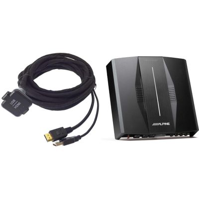 Alpine KCU-315UH USB/HDMI Extension Cable & PXE-C80-88 OPTIM8 8-Channel Hi-Res DSP Amp Bundle