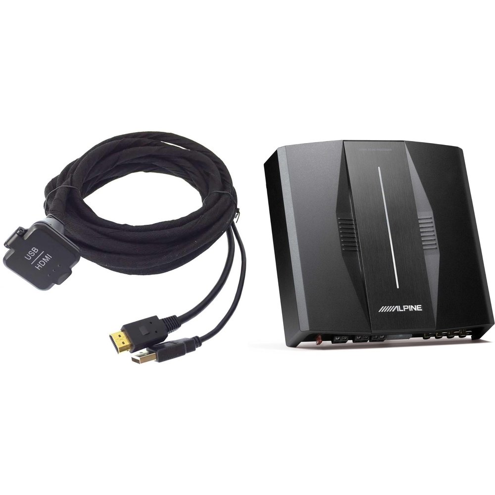 Alpine KCU-315UH USB/HDMI Extension Cable & PXE-C80-88 OPTIM8 8-Channel Hi-Res DSP Amp Bundle