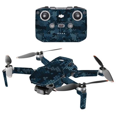 Drone Skin Compatible with DJI Mavic Mini Drone 2 - Blue Hexa Camo - Premium 3M Vinyl Protective Wrap Decal Cover - Easy to Apply | Crafted in the USA by MightySkins