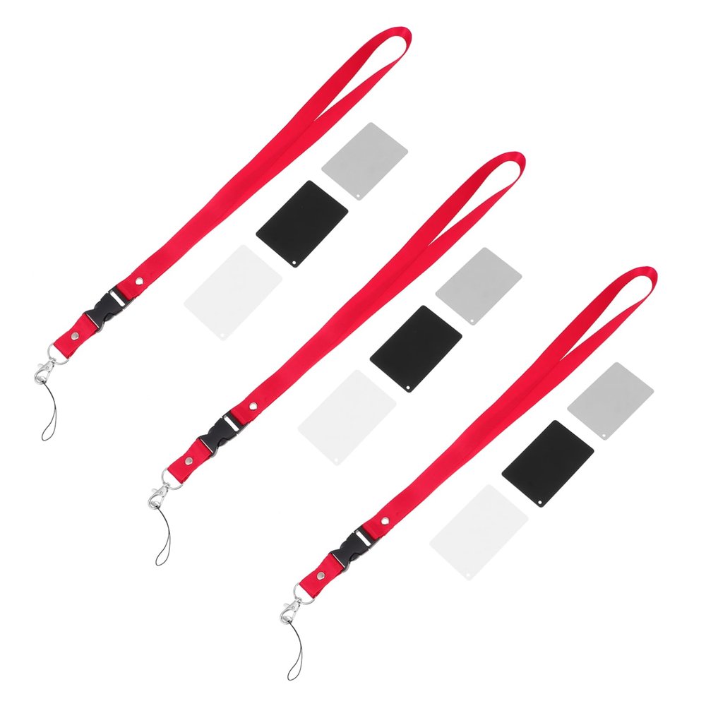 CAXUSD 9pieces Exposure Photography Cards Lanyard for Accurate Light and Balance Scratch-Resistant Neutral Calibration for and Video Use