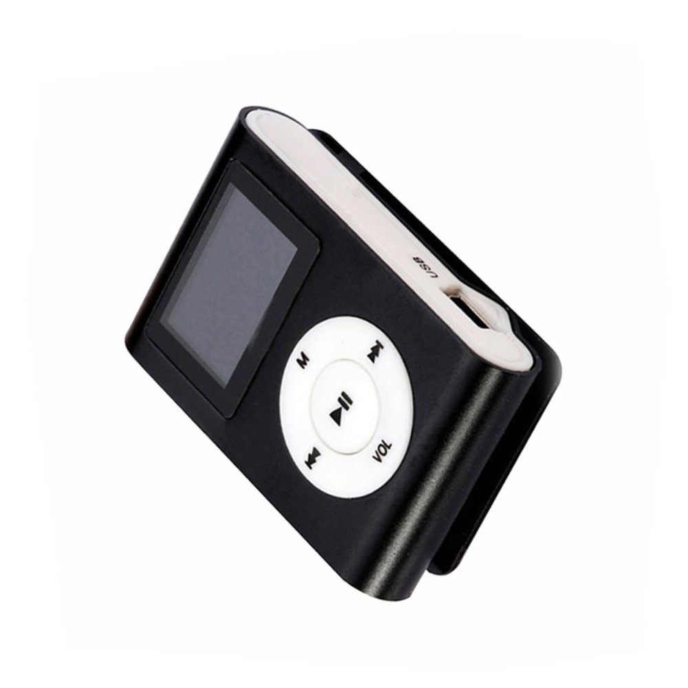 KONTONTY Clip Mp3 Player Mini LCD Screen 3.5mm Stereo Jack Support 32gb Micro Card