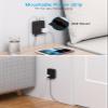 Black Extension Cord 25 Ft, HANYCONY Ultra Thin Flat Plug Power Strip with 4 Outlets 4 USB Ports (2 USB C), Wall Mount, Desk Charging Station for Office, Travel and Dorm Room Essentials view 3