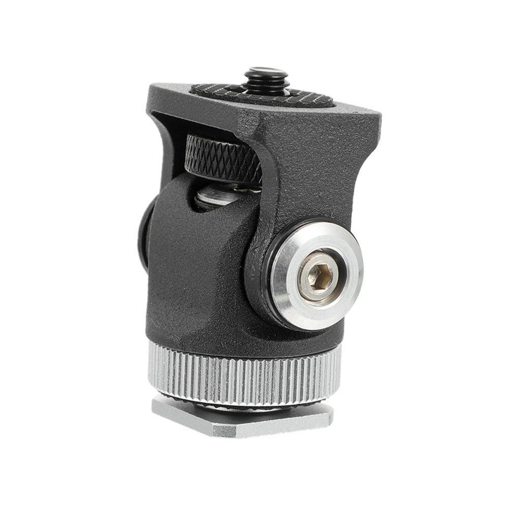 CAXUSD Head Hot Shoe Mount Adapter for Camera Mini Swivel Head for DSLR Camcorder and Cell Phone Wrench for Photography and Video Lighting