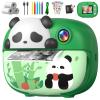 Uffylle Panda Kids Camera Instant Print Photo with 32G Card, 1080P HD Video Instant Cameras Age 3-12, Digital Toddler Camera Toys with Color Pens for DIY 3-12 Year Old Girls Boys Gifts Birthday, Green view 1