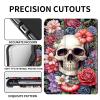 Amazon Fire HD 10 Case (9th Gen, 2019 Release) 10.1" PU Leather Adjustable Stand with Auto Wake/Sleep, Skull Flower view 2