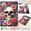 Amazon Fire HD 10 Case (9th Gen, 2019 Release) 10.1" PU Leather Adjustable Stand with Auto Wake/Sleep, Skull Flower view 3