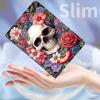 Amazon Fire HD 10 Case (9th Gen, 2019 Release) 10.1" PU Leather Adjustable Stand with Auto Wake/Sleep, Skull Flower view 4