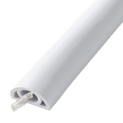 GenSDH Floor Cord Protector White, 3/10/ 20/30/ 40/50 Ft Wall Cable Hider Ware Concealer for Conduit Power Cords, Flexible PVC Raceway Channel Easy to Install Cut,Width 20mm-100cm (3.3ft)