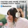 Atom Max - Hybrid Active Noise Cancelling Headphones, Hi-Res Audio, Wireless Over-Ear, Foldable, 45H Playtime, Fast Charging, Customize via an App, Bluetooth v5.4, ANC Headphones, White view 3