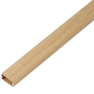 Cable Hider Wood Grain, Renter Friendly Heavy Duty Flat Wire Channel, Aluminum Square Decorative Cord Raceway, 1m,Yellow-24X12mm/0.96X0.48 in