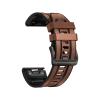 22mm 26mm Silicone leather watch strap for Garmin Fenix8/7/6/5 silicone leather quick release watch strap for Fenix7x 6X 5X Strap(Brown,22mm fenix7/6/5/935) view 1
