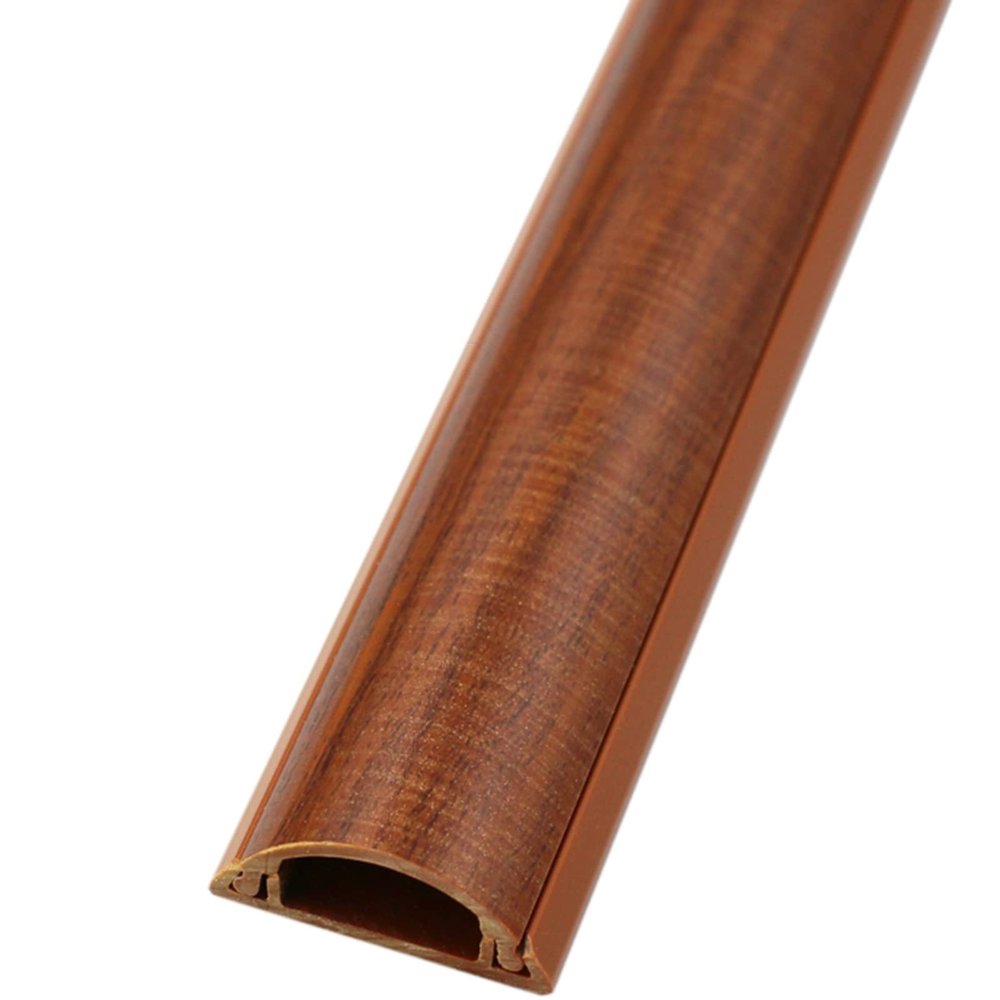 Cord Cover for Wood Grain Floor, Self Adhesive Waterproof Sturdy PVC Cable Hider Management, Indoor Outdoor Home Office, 1m,Pear Wood Grain-#5