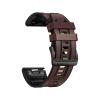 22mm 26mm Silicone leather watch strap for Garmin Fenix8/7/6/5 silicone leather quick release watch strap for Fenix7x 6X 5X Strap(Dark brown,26mm fenix7x/6x/5x) view 1