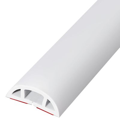 GenSDH Floor Cord Cover Hider Flexible PVC, Home Office Warehouse Workshop Concerts, Self Adhesive Long Heavy Duty Wire Cable Management,White-7m/23 ft