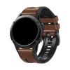 22mm 26mm Silicone leather watch strap for Garmin Fenix8/7/6/5 silicone leather quick release watch strap for Fenix7x 6X 5X Strap(Dark brown,22mm) view 3