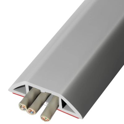 GenSDH Floor Cord Cable Hider, Waterproof Thick Peel and Stick PVC Wire Management, Warehouses Home Office Carpet, Pet Kids Protector with Tape,Gray-7m/23 ft