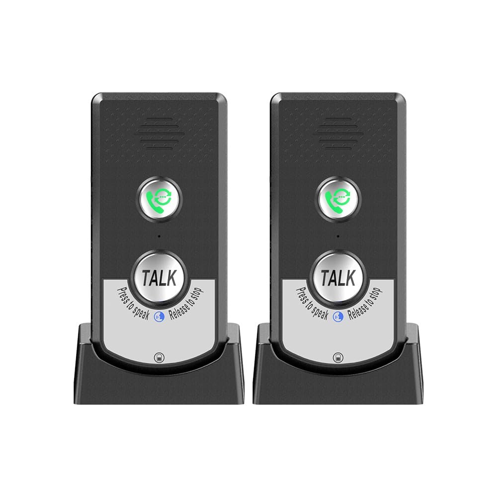 Irishom 2 Pack Intercoms Wireless for Home Voice Bidirectional Caller Home Ultra Long Distance Portable Wireless Voice Interphone Elderly Caller Room to Room Communication