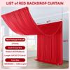 10x16ft Red Backdrop Curtain for Party, 2 Panels Wrinkle Free 16 Foot Long Polyester Photo Backdrop Drapes Photography Background for Wedding Birthday Gathing view 3