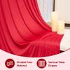 10x16ft Red Backdrop Curtain for Party, 2 Panels Wrinkle Free 16 Foot Long Polyester Photo Backdrop Drapes Photography Background for Wedding Birthday Gathing view 4