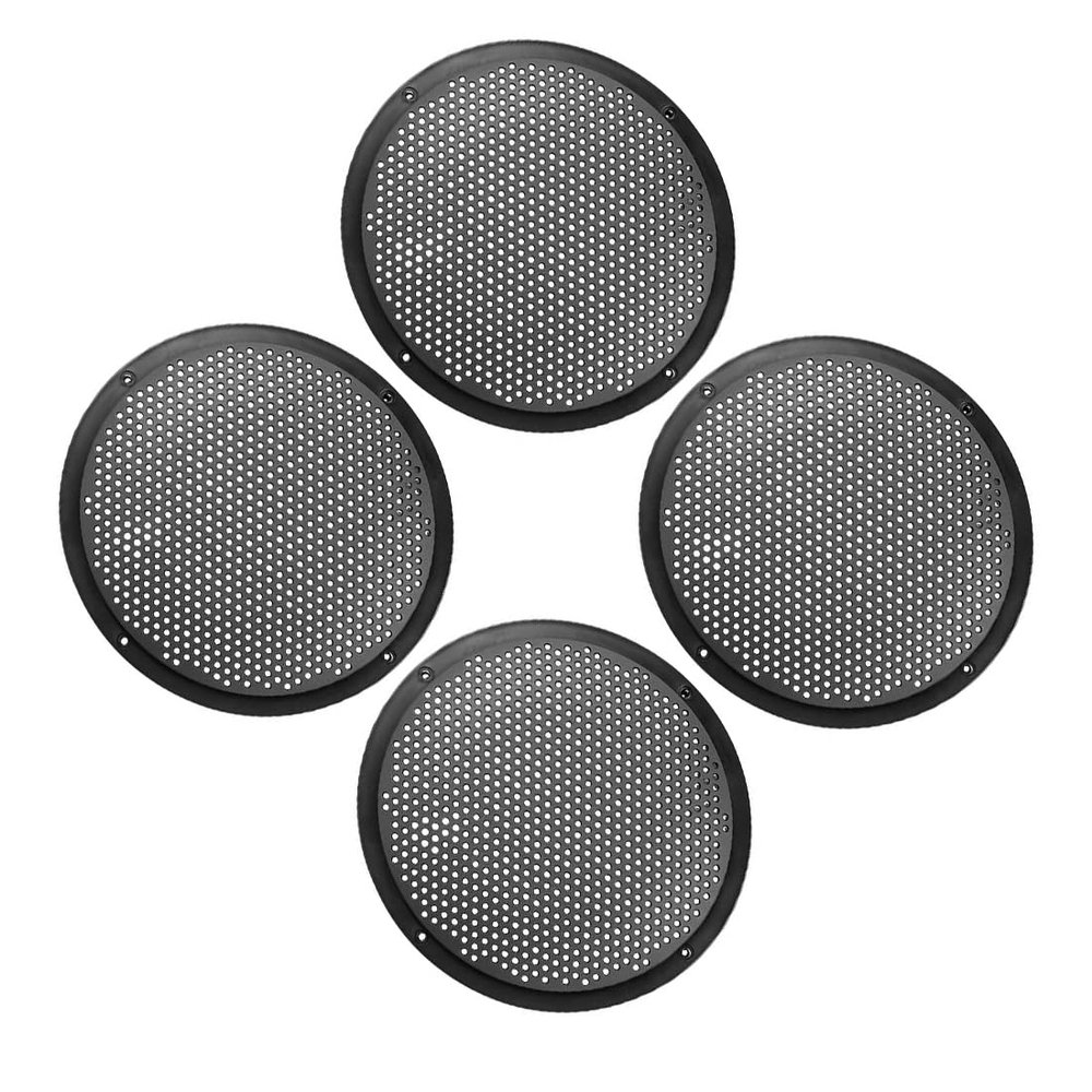 Edinstry 4Pack 8'' Plastic Audio Speaker Cover Mesh Subwoofer Grill Horn Guard Decorative Circle Grille Protector Black for Auto Car