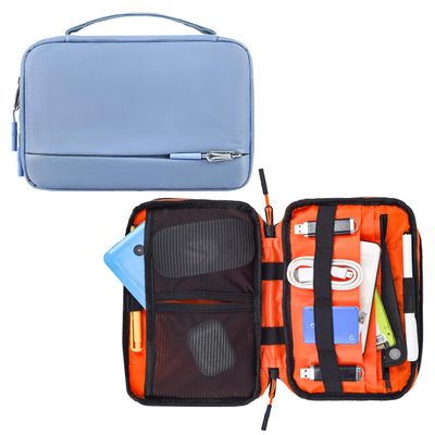 CAAORDKSO Travel Cable Organizer Pouch Electronic Accessories Carry Case Portable Waterproof Storage Bag, Charger Organizer Case Pouch for Cable, Cord, USB, Phone, Power Bank, Earphone, Mouse (Blue)