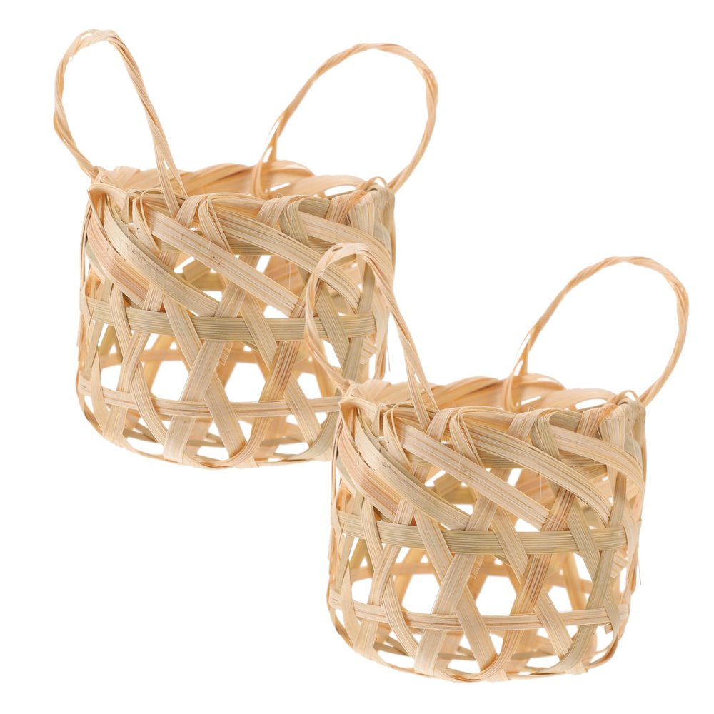 SEWOART 2pcs Bamboo Lampshade Replacement Woven Pendant Light Lampshade Rustic Lamp Cover for Ceiling Lamps