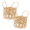 SEWOART 2pcs Bamboo Lampshade Replacement Woven Pendant Light Lampshade Rustic Lamp Cover for Ceiling Lamps view 1