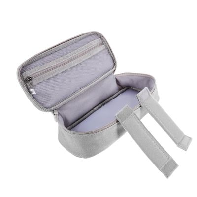 KONTONTY Portable Electronic Accessories Organizer Pouch Storage Case for USB Drives Data Cables Earphones Travel-Friendly Design Light Grey for Travel and Everyday Use