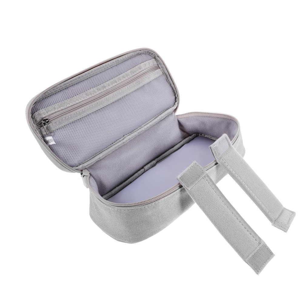 KONTONTY Portable Electronic Accessories Organizer Pouch Storage Case for USB Drives Data Cables Earphones Travel-Friendly Design Light Grey for Travel and Everyday Use