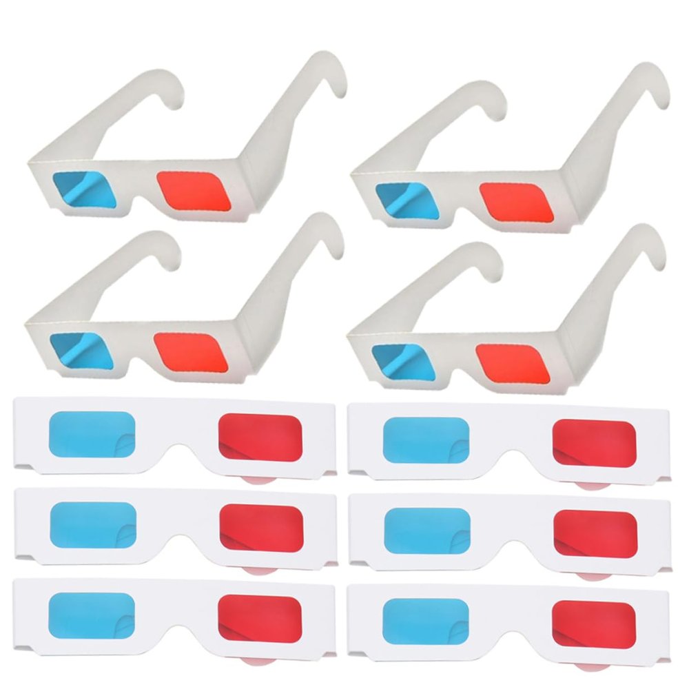 BELLIFFY 10pcs Glasses for Movies and Anaglyph Photos Lightweight Portable Viewing Glasses Fun Props for Home Use Easy to Carry and Enjoy