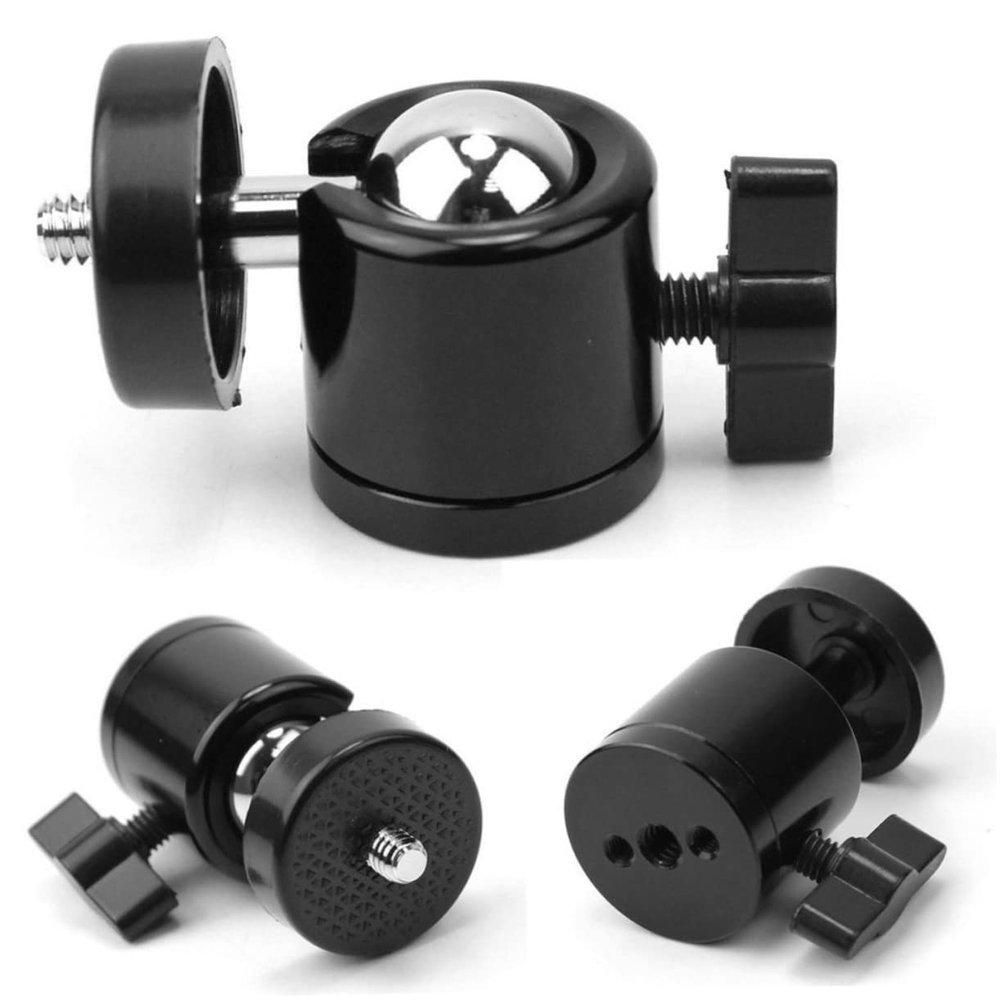 CAXUSD 360degree Mini Tripod Ball Head with Thread for Cameras and Camcorders Rotatable Compact Design for Easy Portability Supports up to Black