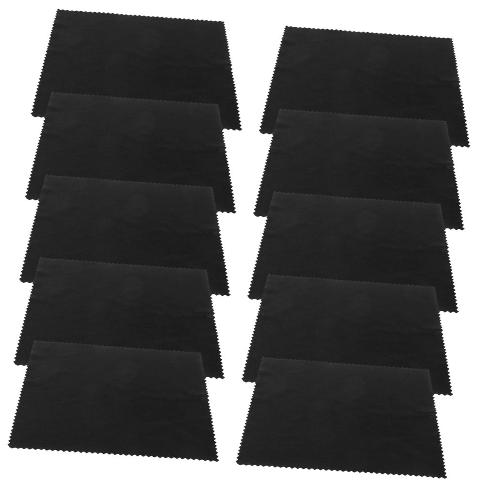 BCOATH 10pcs Black Cotton Cleaning Cloths for Glasses Laptops Smartphones Screens Soft Washable Microfiber Towels for Optics and Electronics Cleaning