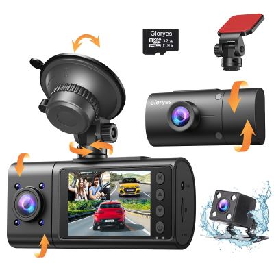 2025 Dash Cam, 3 Channel Dash Cam Front and Rear Inside, Interior Car Camera,2.5K/1440P Single Front Dash Camera,IR Night Vision, G-Sensor, Free 32G SD Card, Parking Monitor 1S Recording