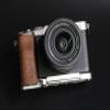QR L Handle Hand Grip Wood Handle + Alloy Baseplate for Sony A7C Camera Holder (Wallnut + Sliver Alloy Baseplate) view 3