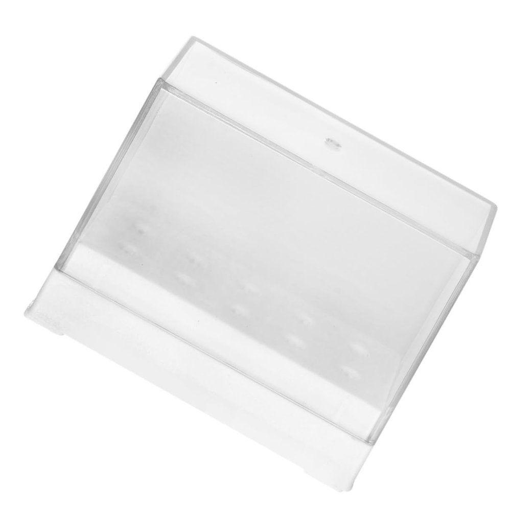 Nail Drill Bits Organizer Case with 10 Holes, Plastic White Display Box