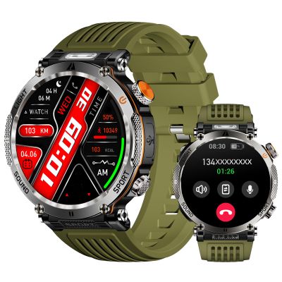 YoYoFit Military Smart Watch for Men, 1.7" HD Fitness Tracker Smartwatch with Answer/Make Call, Outdoor Sport Watch with Heart Rate SpO2 Sleep Monitor, Compatible with iPhone and Android Phones