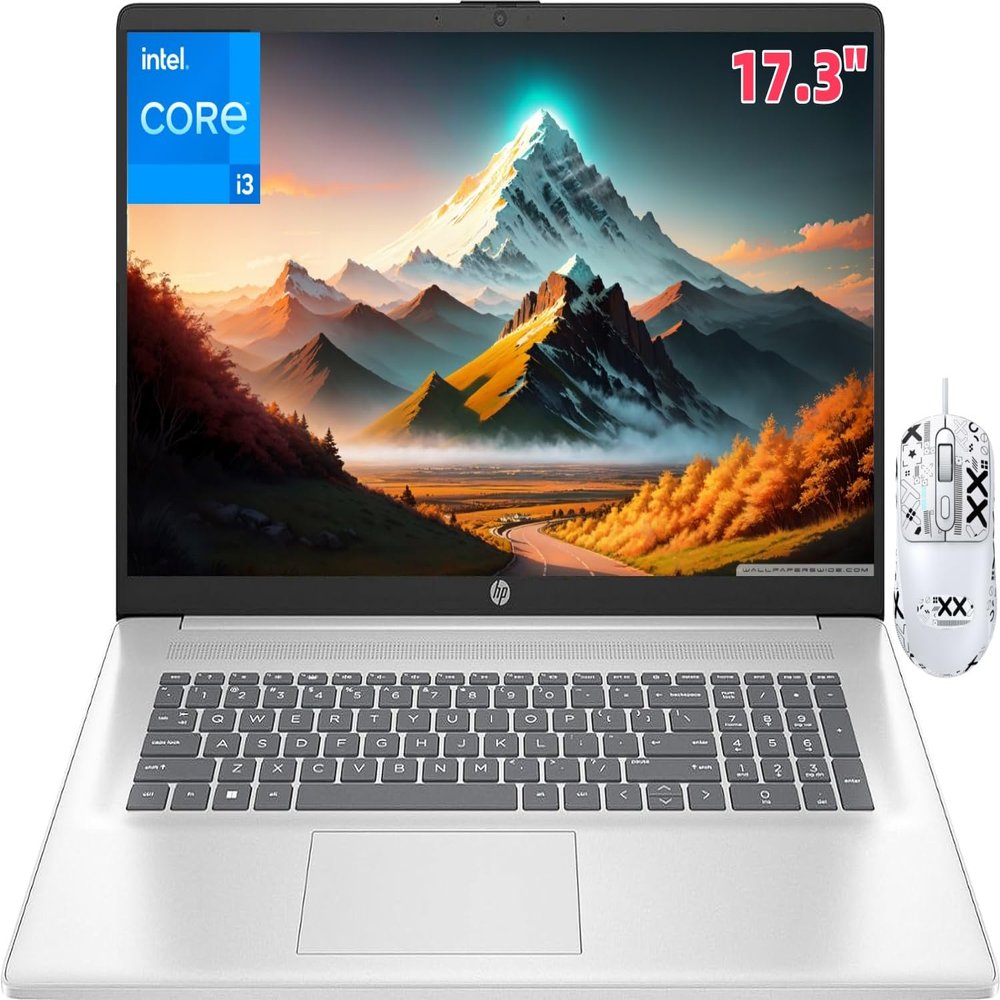HP 17 Laptop for Business, 17.3 FHD Display, 12th Gen Core i3 1215U Processor, 16 GB RAM, 1 TB SSD, Intel UHD Graphics, HD Camera, Windows 11 Pro & Office Lifetime License, Anti-Slip Mouse