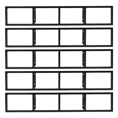 BuYouZaiLaa 5Pcs Wall Mount Media Storage Rack 34 Inch CD DVD Organizer Metal Shelf Cube Storage Media Shelf and Video Game Organizer Black