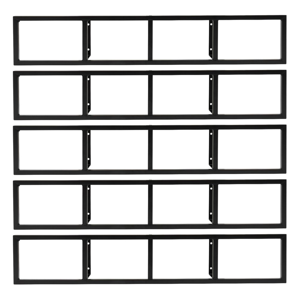 BuYouZaiLaa 5Pcs Wall Mount Media Storage Rack 34 Inch CD DVD Organizer Metal Shelf Cube Storage Media Shelf and Video Game Organizer Black