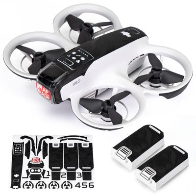 Wrapgrade for DJI NEO Accent Color Sticker (Black Bumpy Camo)